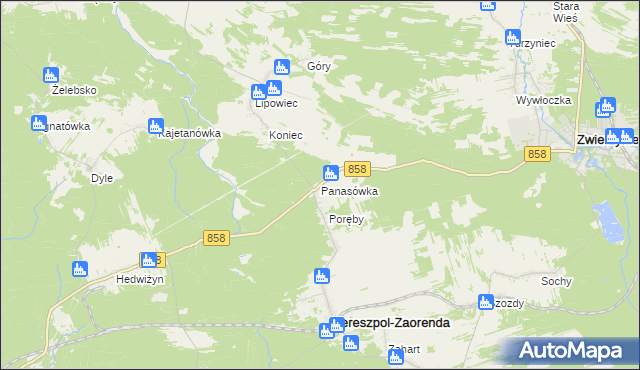 mapa Panasówka, Panasówka na mapie Targeo