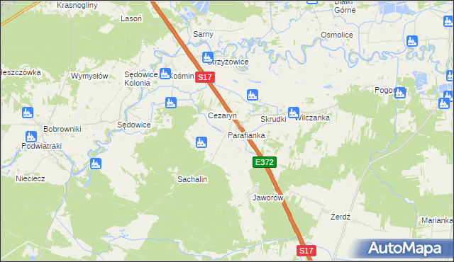 mapa Parafianka, Parafianka na mapie Targeo