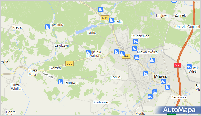 mapa Parcele Łomskie, Parcele Łomskie na mapie Targeo