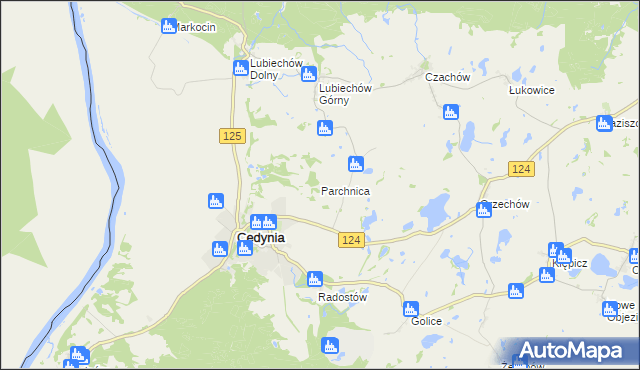 mapa Parchnica, Parchnica na mapie Targeo