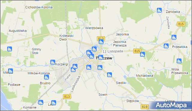 mapa Parczew, Parczew na mapie Targeo