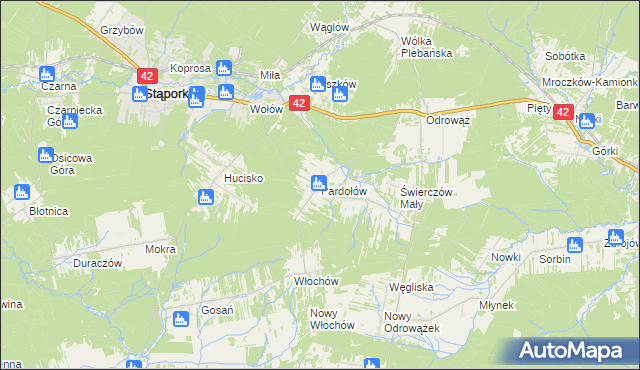 mapa Pardołów, Pardołów na mapie Targeo