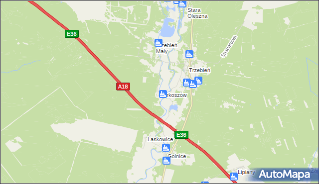 mapa Parkoszów, Parkoszów na mapie Targeo