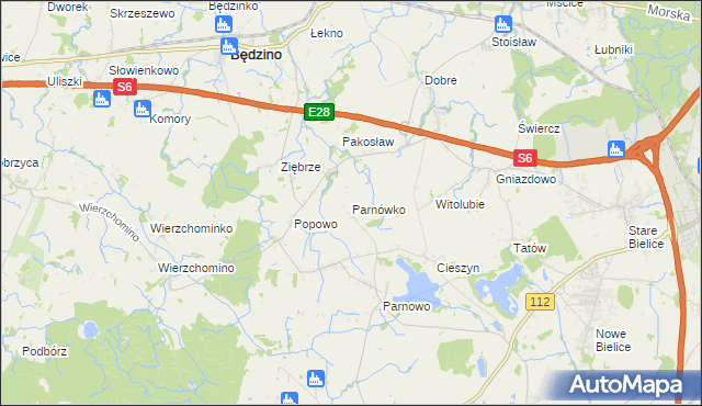 mapa Parnówko, Parnówko na mapie Targeo