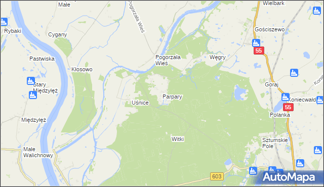 mapa Parpary, Parpary na mapie Targeo