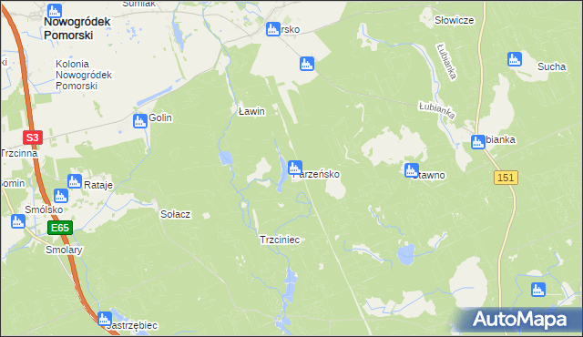 mapa Parzeńsko, Parzeńsko na mapie Targeo