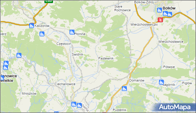 mapa Pastewnik gmina Marciszów, Pastewnik gmina Marciszów na mapie Targeo