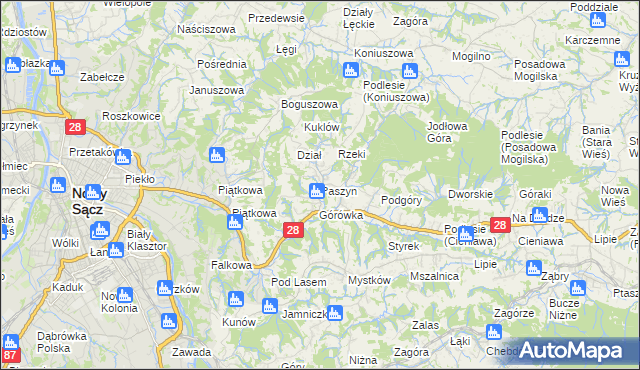 mapa Paszyn, Paszyn na mapie Targeo