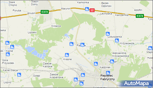 mapa Pawłów gmina Rejowiec Fabryczny, Pawłów gmina Rejowiec Fabryczny na mapie Targeo