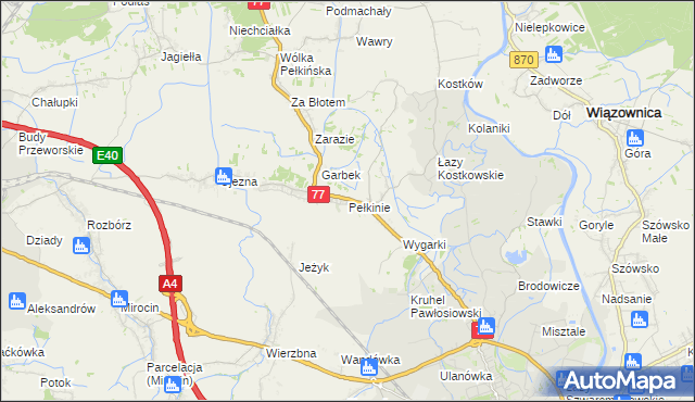 mapa Pełkinie, Pełkinie na mapie Targeo