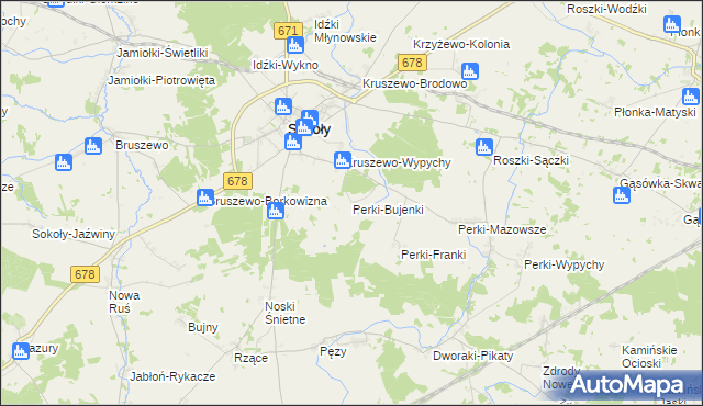 mapa Perki-Bujenki, Perki-Bujenki na mapie Targeo