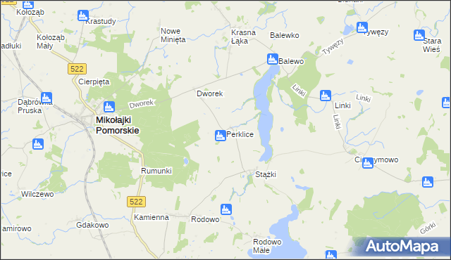 mapa Perklice, Perklice na mapie Targeo