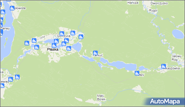 mapa Perkuć, Perkuć na mapie Targeo