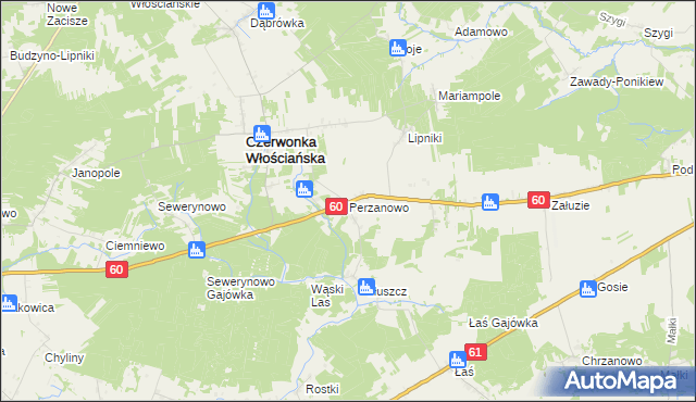 mapa Perzanowo, Perzanowo na mapie Targeo