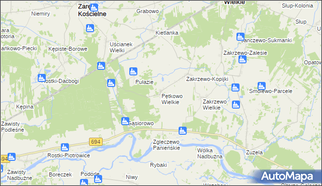 mapa Pętkowo Wielkie, Pętkowo Wielkie na mapie Targeo