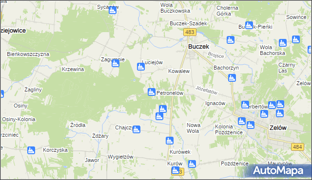 mapa Petronelów, Petronelów na mapie Targeo