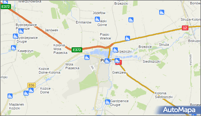 mapa Piaski powiat świdnicki, Piaski powiat świdnicki na mapie Targeo