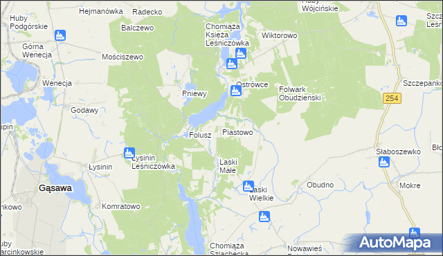 mapa Piastowo gmina Gąsawa, Piastowo gmina Gąsawa na mapie Targeo