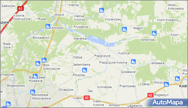 mapa Piaszczyce, Piaszczyce na mapie Targeo