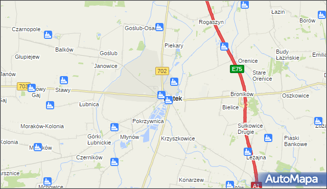 mapa Piątek powiat łęczycki, Piątek powiat łęczycki na mapie Targeo