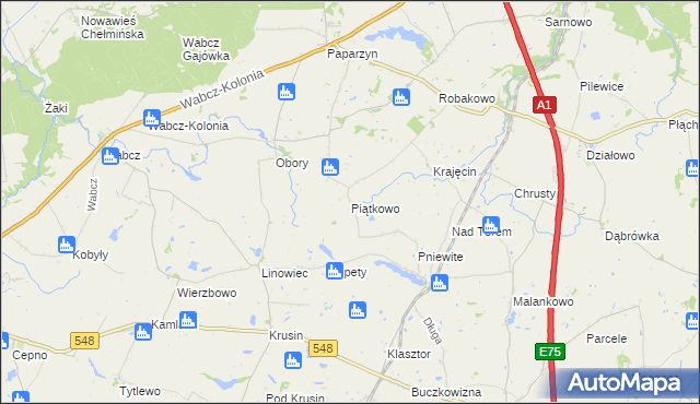 mapa Piątkowo gmina Lisewo, Piątkowo gmina Lisewo na mapie Targeo