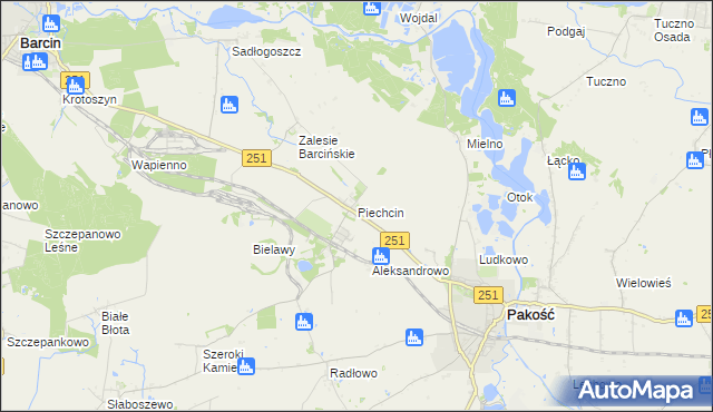 mapa Piechcin, Piechcin na mapie Targeo