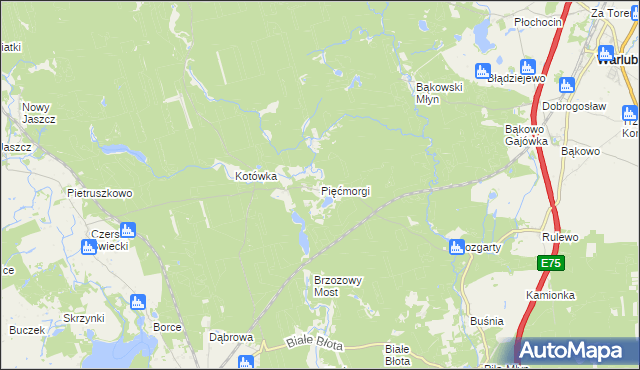 mapa Pięćmorgi, Pięćmorgi na mapie Targeo