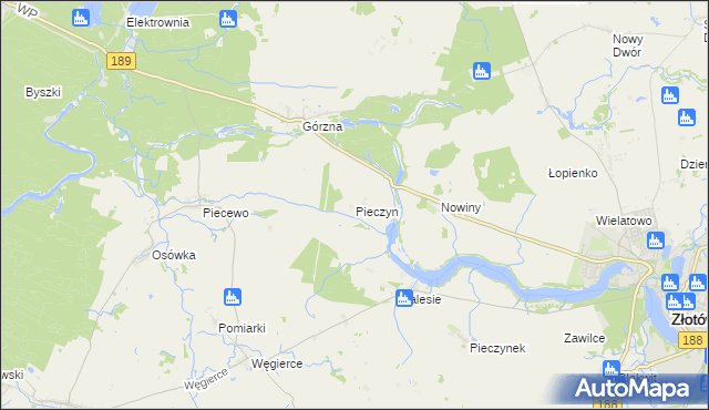 mapa Pieczyn, Pieczyn na mapie Targeo