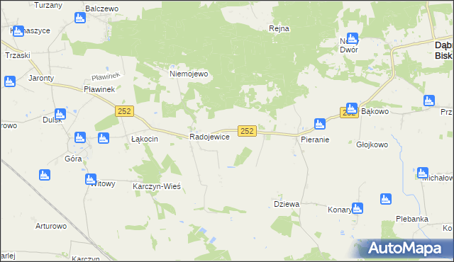 mapa Pieczyska gmina Dąbrowa Biskupia, Pieczyska gmina Dąbrowa Biskupia na mapie Targeo