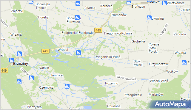 mapa Piegonisko-Wieś, Piegonisko-Wieś na mapie Targeo