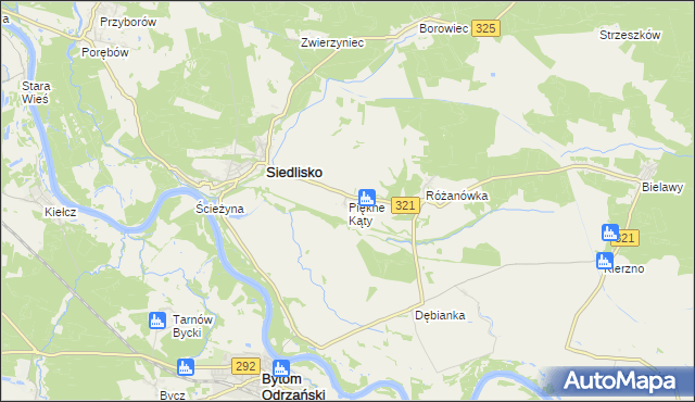 mapa Piękne Kąty, Piękne Kąty na mapie Targeo