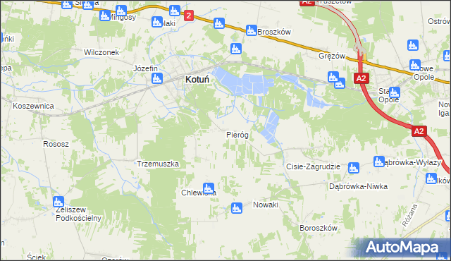 mapa Pieróg, Pieróg na mapie Targeo