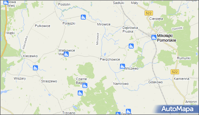 mapa Pierzchowice, Pierzchowice na mapie Targeo