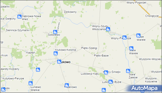 mapa Piętki-Szeligi, Piętki-Szeligi na mapie Targeo