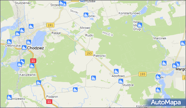 mapa Pietronki, Pietronki na mapie Targeo