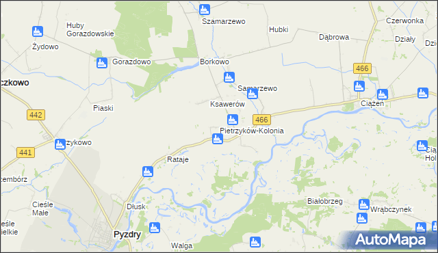 mapa Pietrzyków-Kolonia, Pietrzyków-Kolonia na mapie Targeo