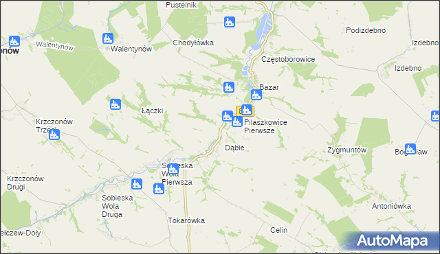 mapa Pilaszkowice Drugie, Pilaszkowice Drugie na mapie Targeo