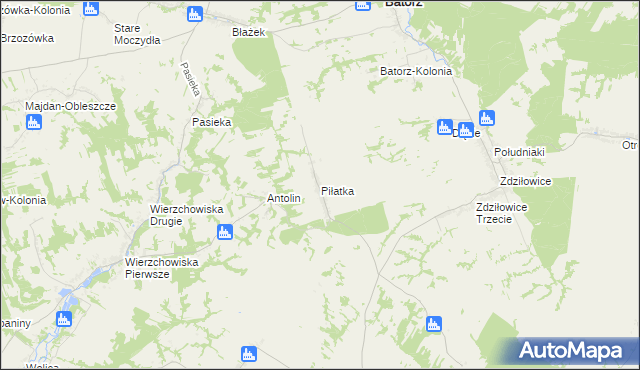 mapa Piłatka gmina Godziszów, Piłatka gmina Godziszów na mapie Targeo