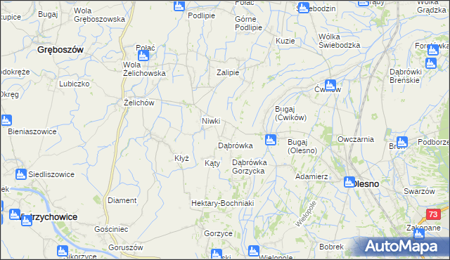 mapa Pilcza Żelichowska, Pilcza Żelichowska na mapie Targeo