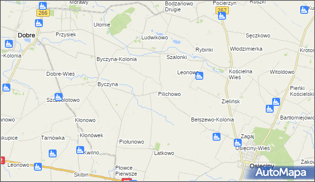 mapa Pilichowo gmina Osięciny, Pilichowo gmina Osięciny na mapie Targeo