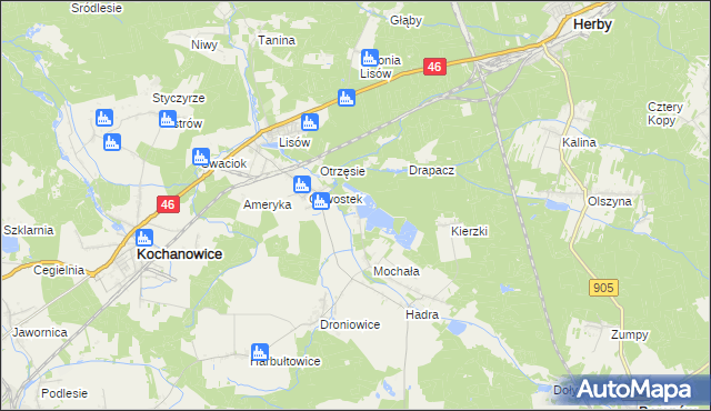 mapa Piłka gmina Herby, Piłka gmina Herby na mapie Targeo