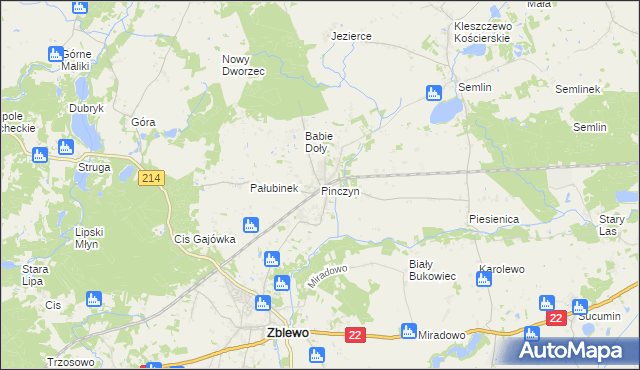 mapa Pinczyn, Pinczyn na mapie Targeo