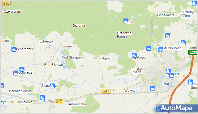 mapa Pińsko, Pińsko na mapie Targeo