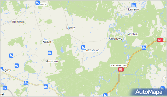 mapa Piotraszewo, Piotraszewo na mapie Targeo