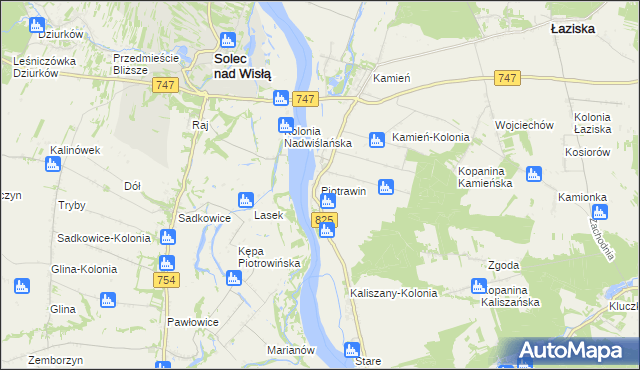 mapa Piotrawin gmina Łaziska, Piotrawin gmina Łaziska na mapie Targeo