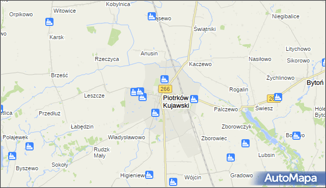 mapa Piotrków Kujawski, Piotrków Kujawski na mapie Targeo