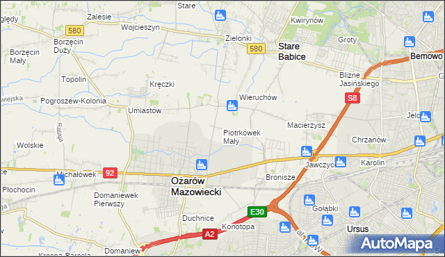 mapa Piotrkówek Mały, Piotrkówek Mały na mapie Targeo