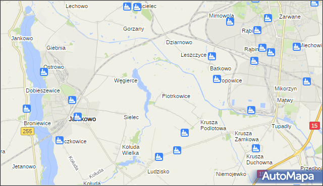 mapa Piotrkowice gmina Inowrocław, Piotrkowice gmina Inowrocław na mapie Targeo