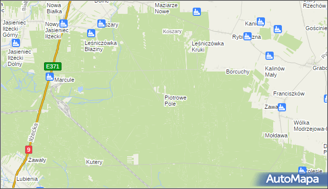 mapa Piotrowe Pole, Piotrowe Pole na mapie Targeo