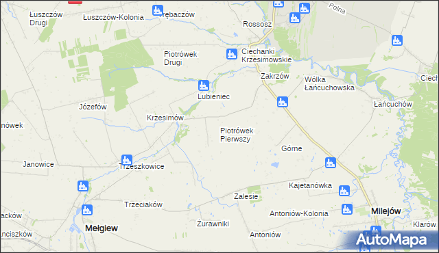 mapa Piotrówek Pierwszy, Piotrówek Pierwszy na mapie Targeo